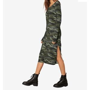 NWT BB Dakota Steve Madden Can You See Me Green Camo Long Sleeve Dress Size 6 8